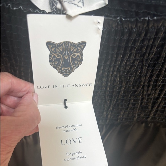 LITA by CIARA Black Liquid Faux Leather Leggings Smocked Waistband NWT Sz 10 - Picture 7 of 9